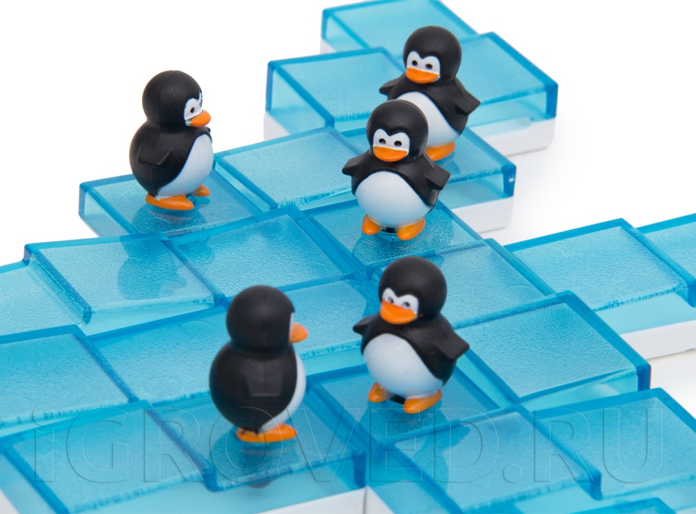 Компоненты настольной игры-головоломки Пингвины на льдинах