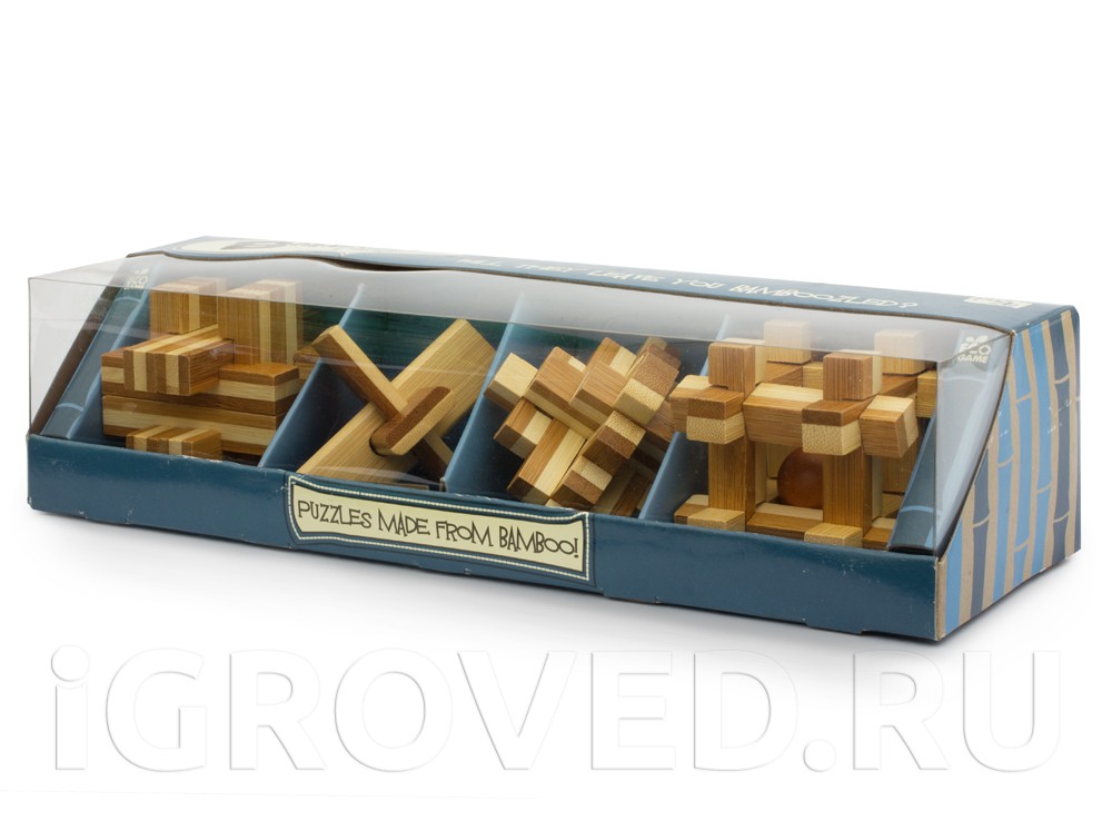Коробка с Набором из 4 головоломок Бамбузлеры