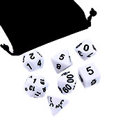 Набор кубиков STUFF PRO для ролевых игр (в мешочке). Белые